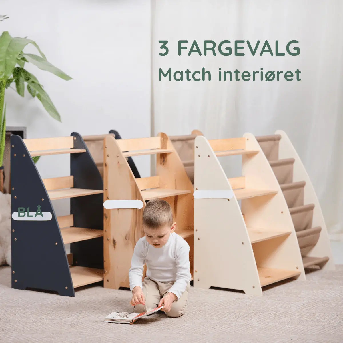 2-i-1 Montessori hylle for bøker og leker - detaljbilde 8 - KUL KID