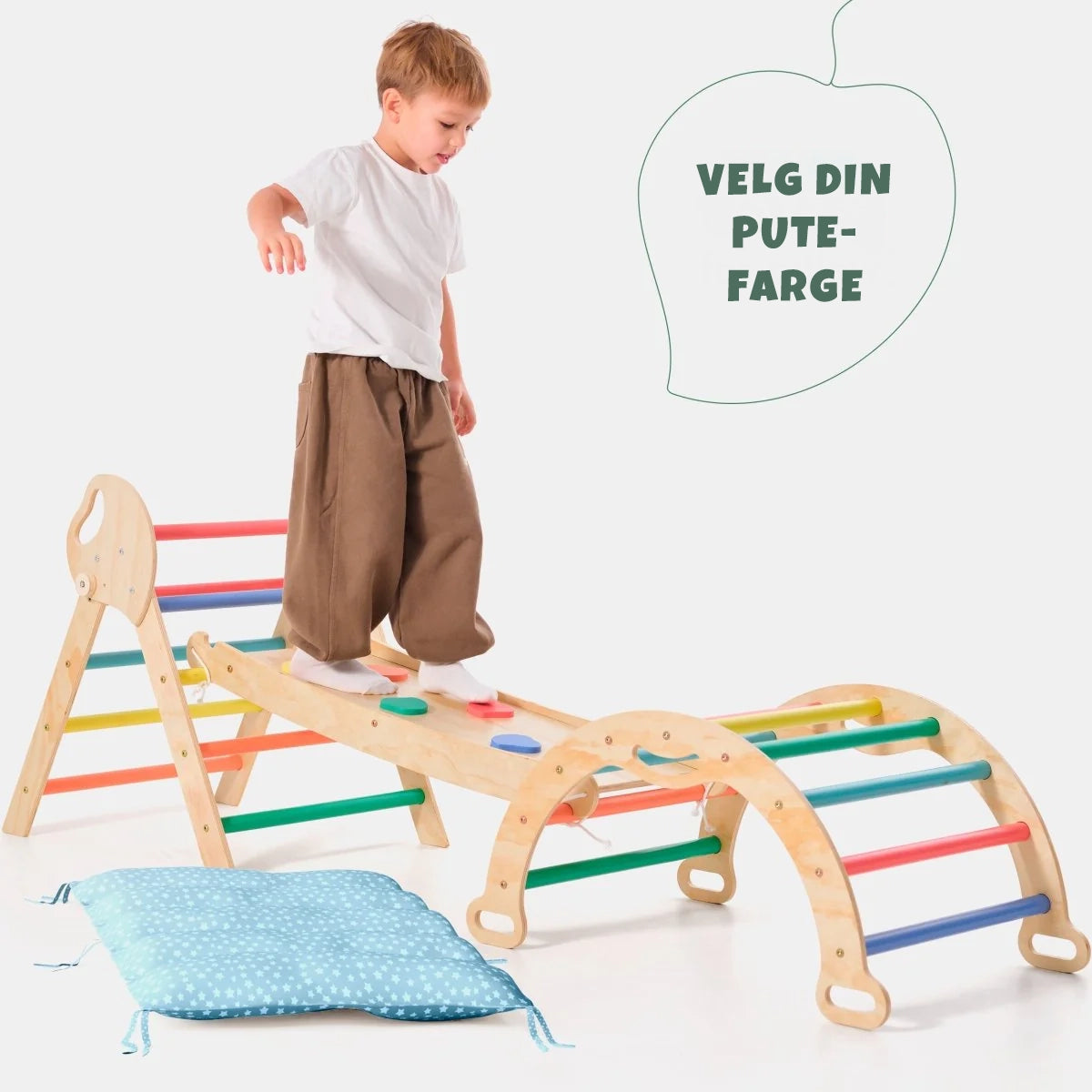 4-i-1 Montessori Klatrestativ – Regnbue (1-3 år) - detaljbilde 7 - KUL KID