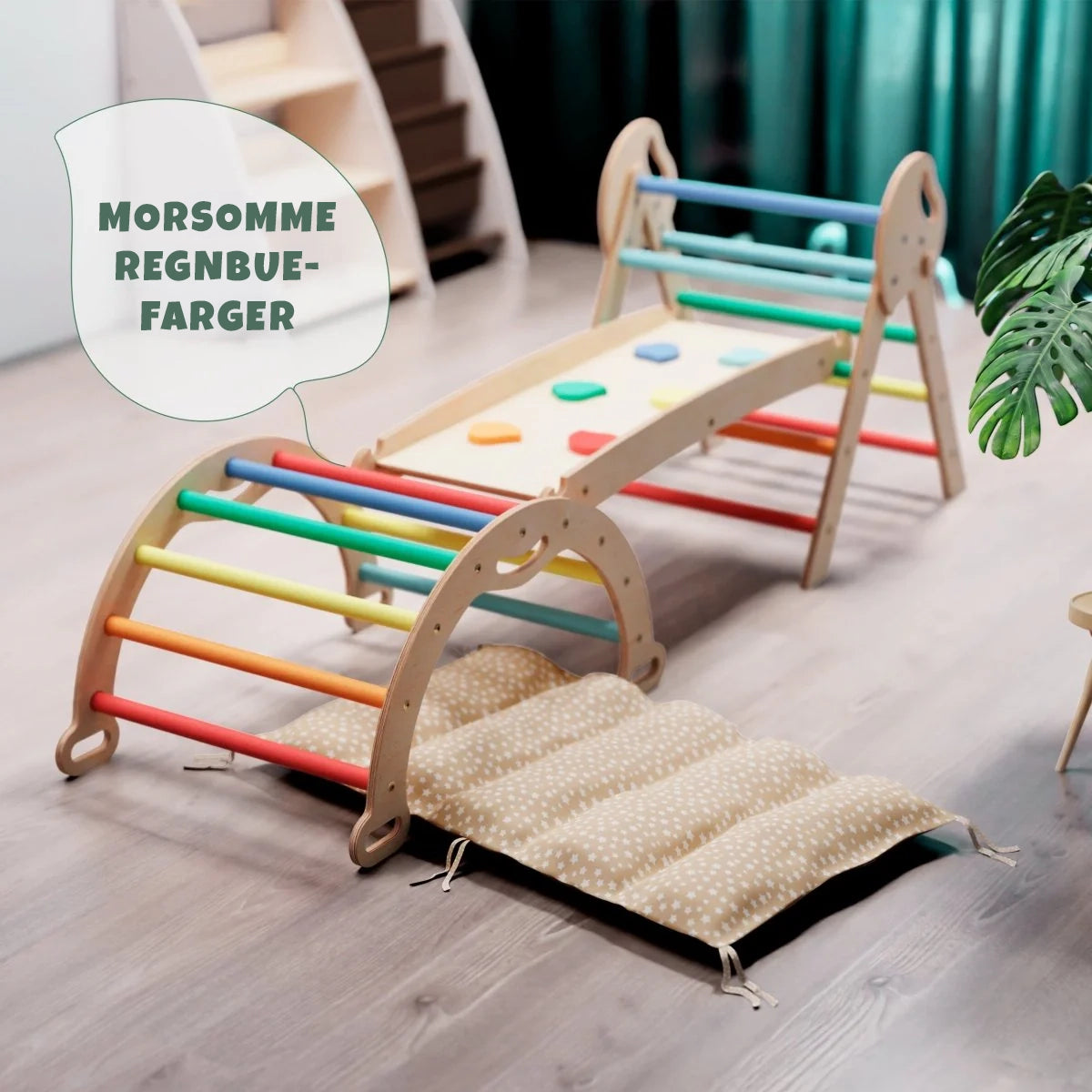 4-i-1 Montessori Klatrestativ – Regnbue (1-3 år) - detaljbilde 11 - KUL KID