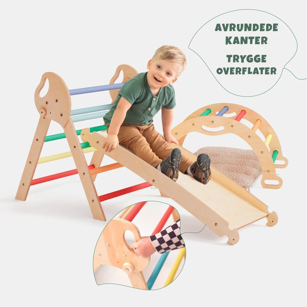 4-i-1 Montessori Klatrestativ – Regnbue (1-3 år) - detaljbilde 9 - KUL KID