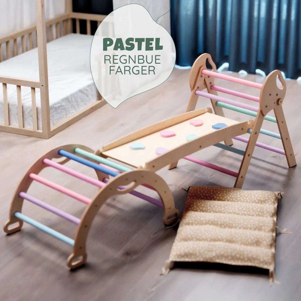 4-i-1 Montessori Klatrestativ – Pastell (1–3 år) - detaljbilde 12 - KUL KID