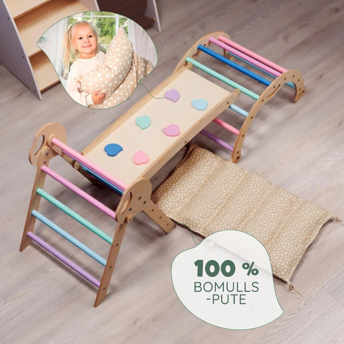 4-i-1 Montessori Klatrestativ – Pastell (1–3 år) - detaljbilde 7 - KUL KID