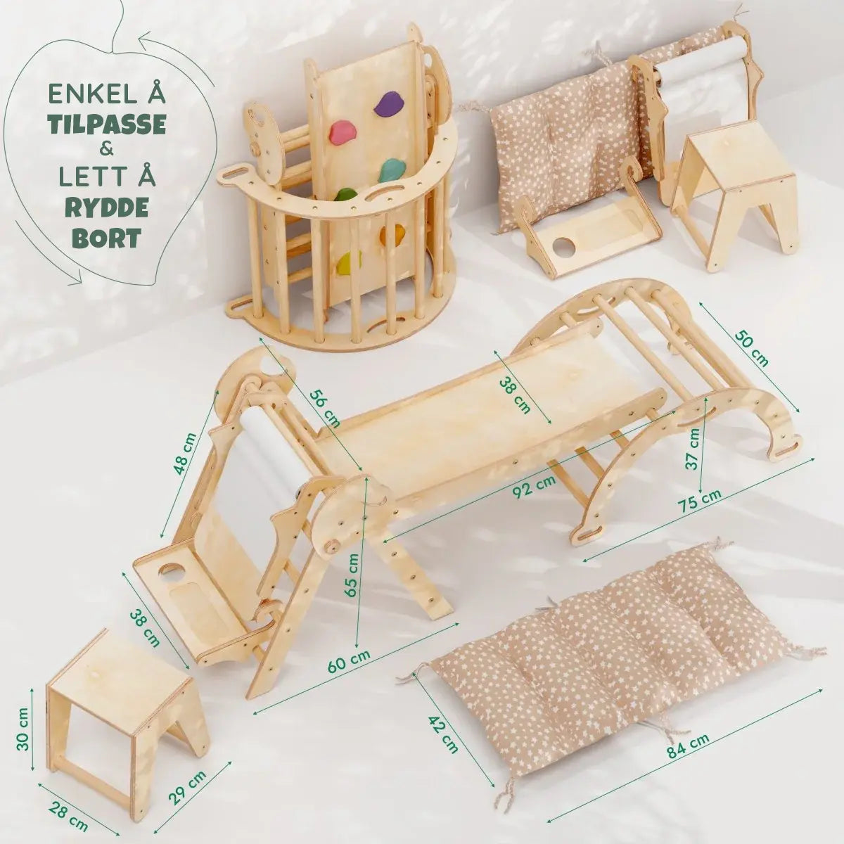 4-i-1 Montessori Klatrestativ med Kunsttavle (1-3 år) - detaljbilde 7 - KUL KID