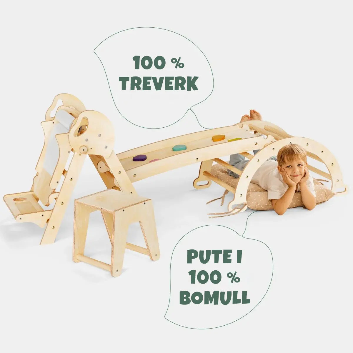 4-i-1 Montessori Klatrestativ med Kunsttavle (1-3 år) - detaljbilde 10 - KUL KID