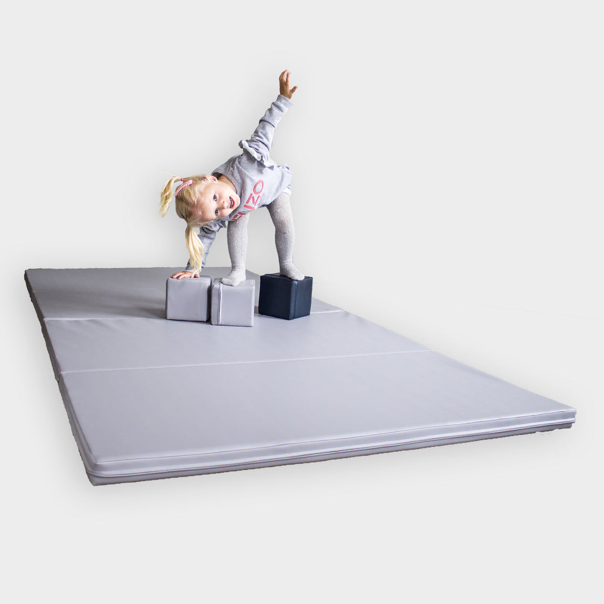 Foldbar lekematte 240x120 cm - 4-fold – Grå